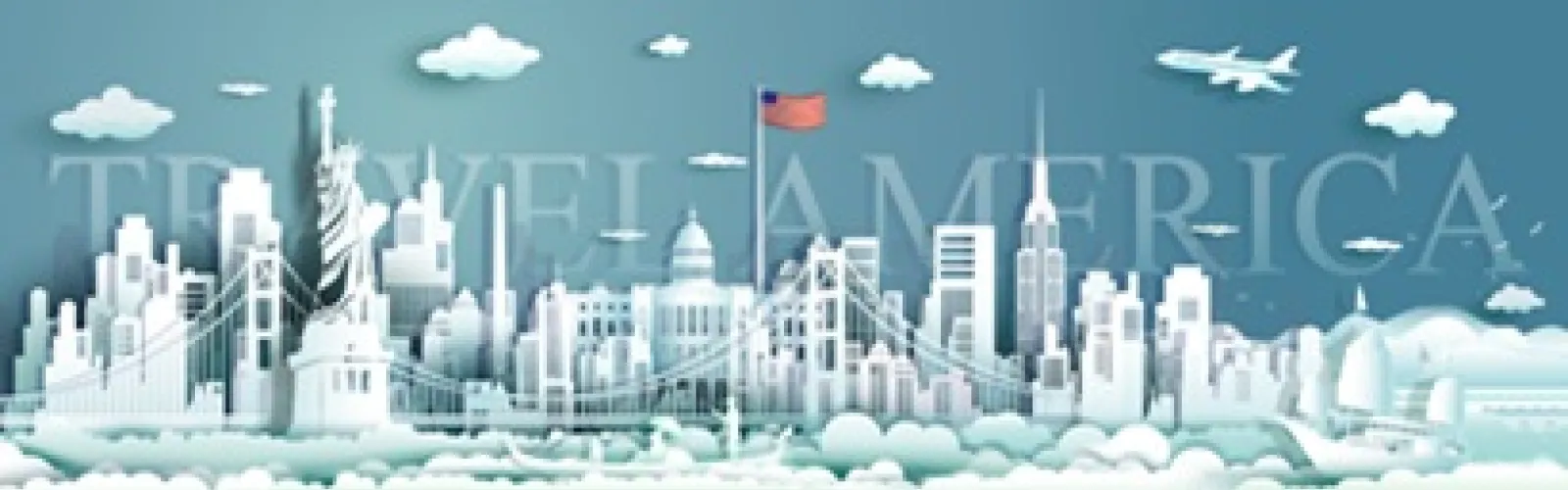 White paper cut out of the New York architecture and skyline.