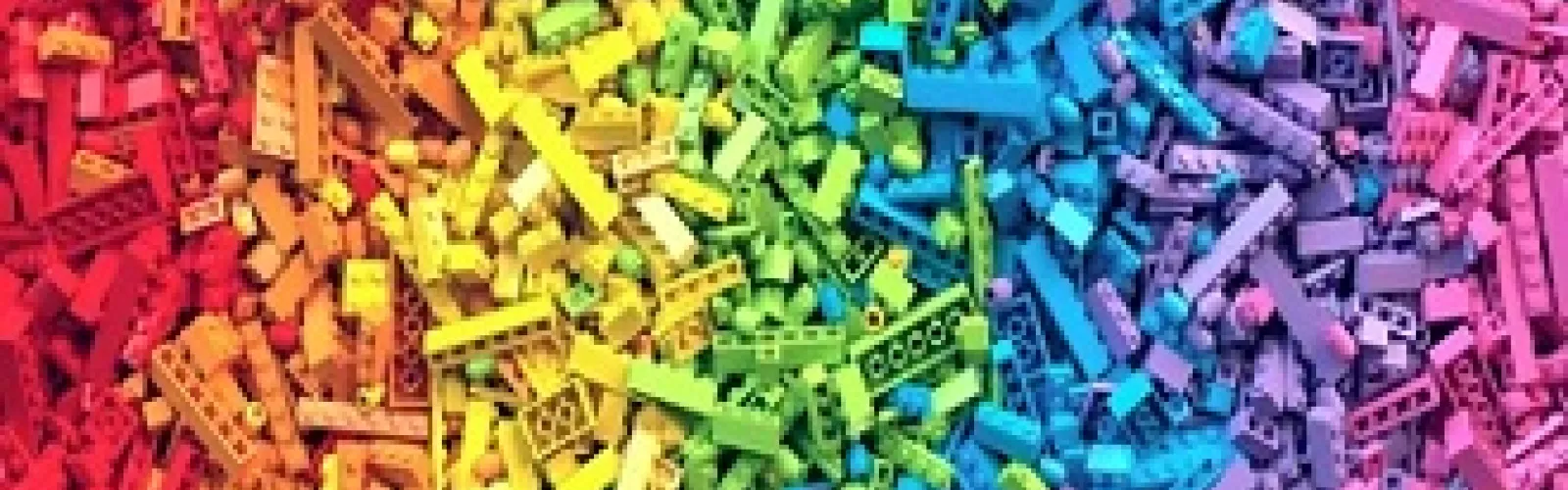 rainbow colored LEGO bricks